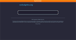 Desktop Screenshot of earlyalgebra.org
